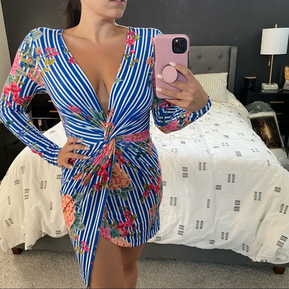 Flounce London Twist Front Mini Dress ASOS 4